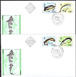 Болгария, 2004, Рыбы, Осетровые, WWF, 2 КПД